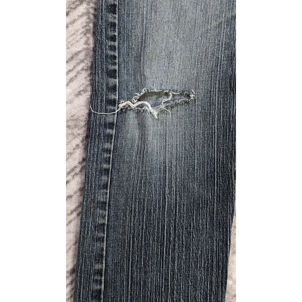 Levis 505 33 x 33 Regular Straight Denim Stone Jeans Textured Stripe Y2K Style - Picture 13 of 13